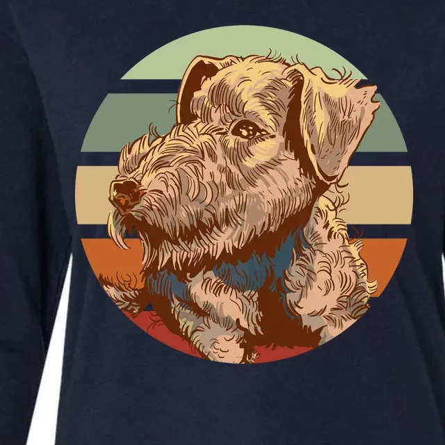 Terrier Dog Cute Sunset Womens Cotton Relaxed Long Sleeve T-Shirt