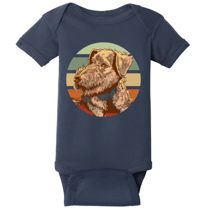 Terrier Dog Cute Sunset Baby Bodysuit