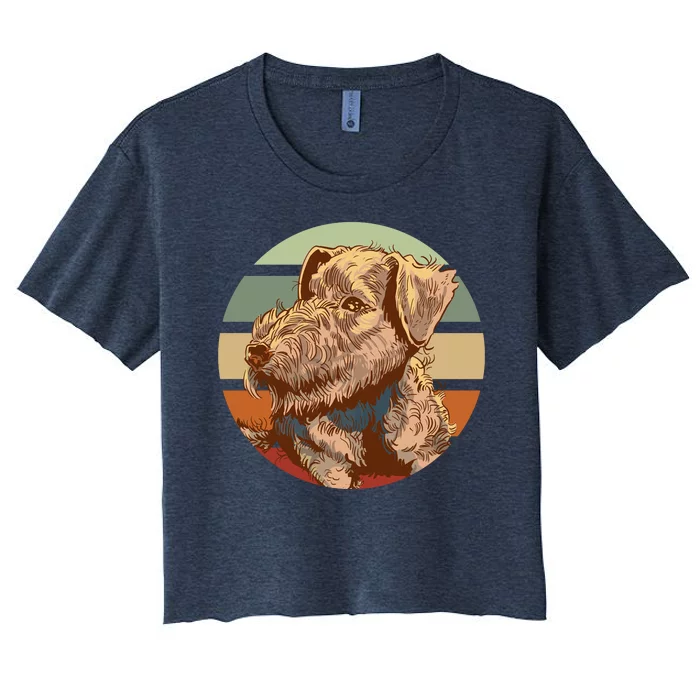 Terrier Dog Cute Sunset Women's Crop Top Tee