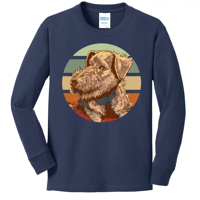 Terrier Dog Cute Sunset Kids Long Sleeve Shirt