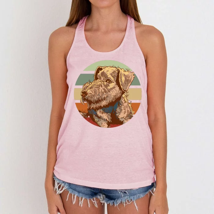 Terrier Dog Cute Sunset Women's Knotted Racerback Tank