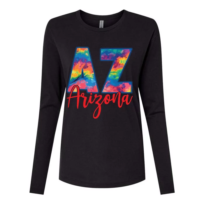 Tie Dye Colorful Heart Arizona State Gift Womens Cotton Relaxed Long Sleeve T-Shirt