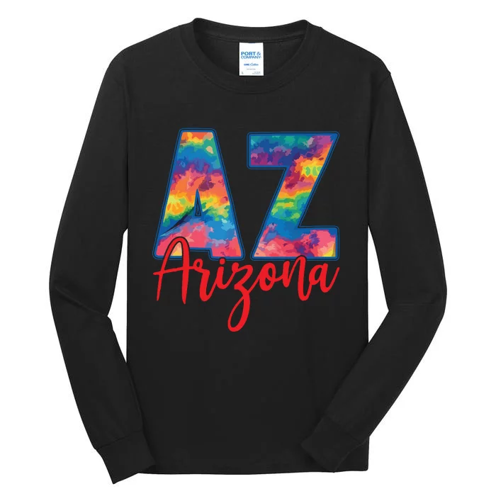 Tie Dye Colorful Heart Arizona State Gift Tall Long Sleeve T-Shirt