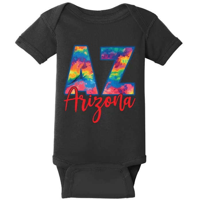 Tie Dye Colorful Heart Arizona State Gift Baby Bodysuit