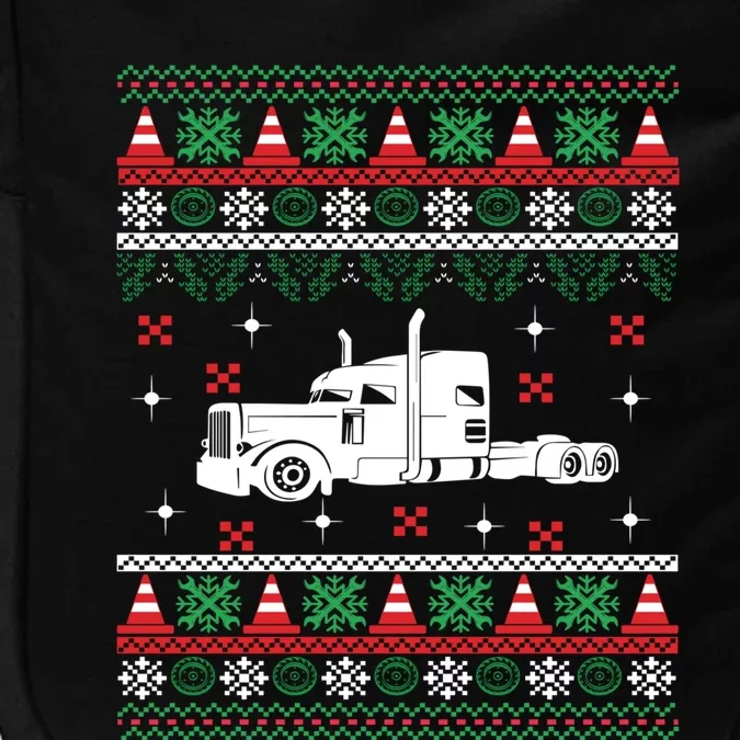 Truck Driver Christmas Ugly Sweater Trucker Impact Tech Backpack