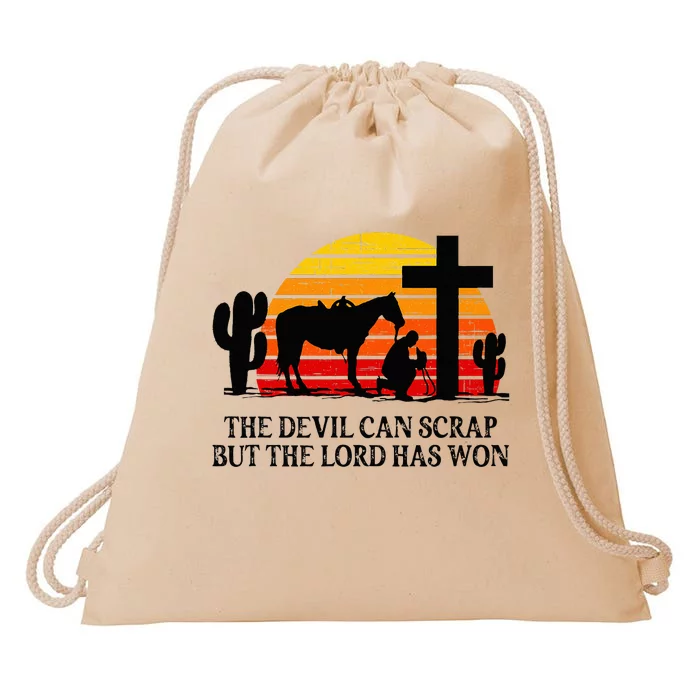 The Devil Can Scrap But The Lord Has Won Drawstring Bag