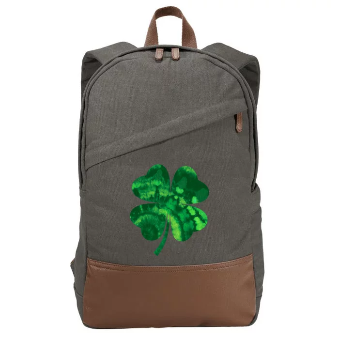 Tie Dye Clover St Patrick's Day Cotton Canvas Backpack