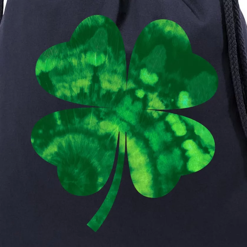 Tie Dye Clover St Patrick's Day Drawstring Bag