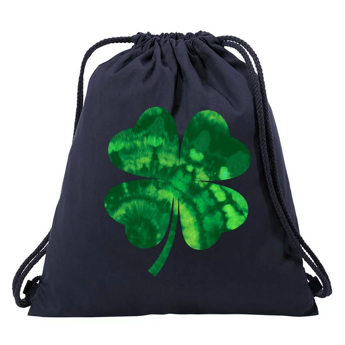 Tie Dye Clover St Patrick's Day Drawstring Bag