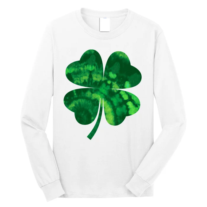 Tie Dye Clover St Patrick's Day Long Sleeve Shirt