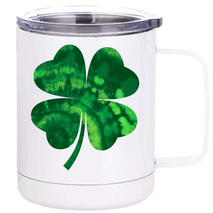 Tie Dye Clover St Patrick's Day Front & Back 12oz Stainless Steel Tumbler Cup