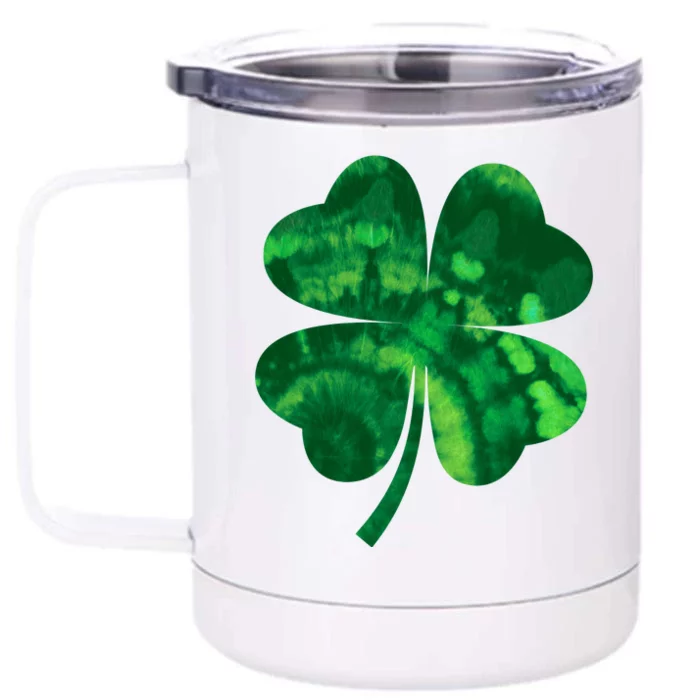 Tie Dye Clover St Patrick's Day Front & Back 12oz Stainless Steel Tumbler Cup