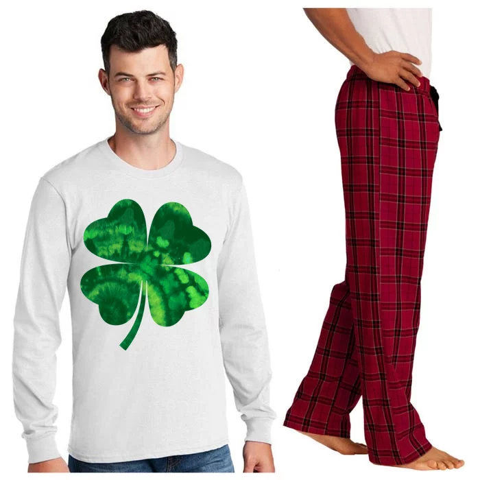 Tie Dye Clover St Patrick's Day Long Sleeve Pajama Set