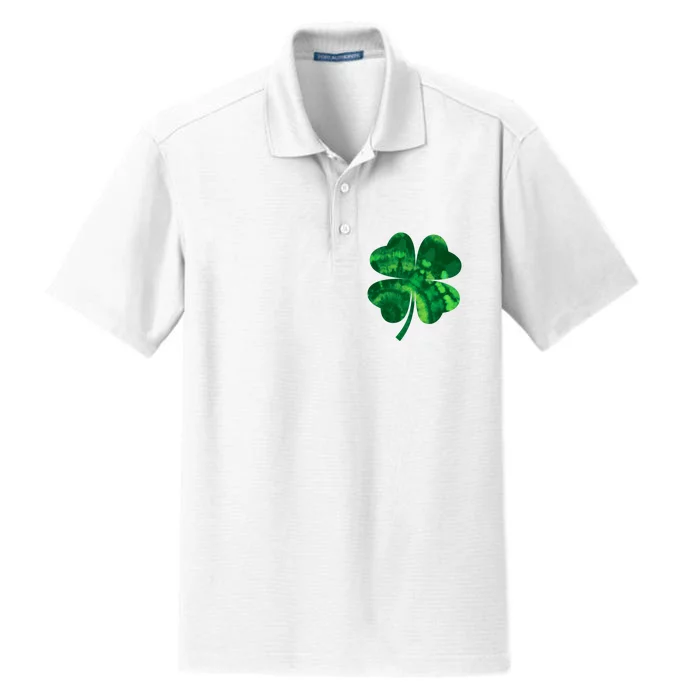 Tie Dye Clover St Patrick's Day Dry Zone Grid Performance Polo