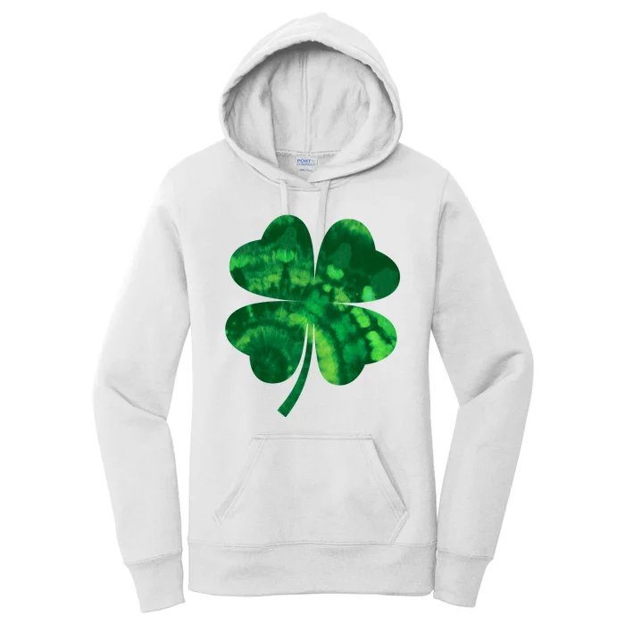 Tie Dye Clover St Patrick's Day Women's Pullover Hoodie