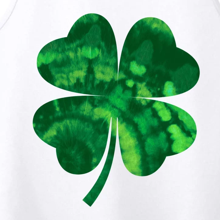 Tie Dye Clover St Patrick's Day Performance Tank