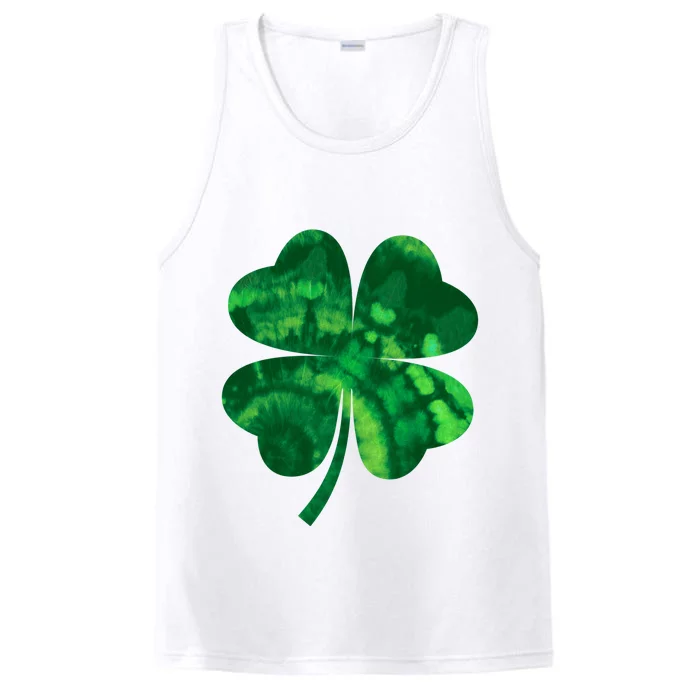 Tie Dye Clover St Patrick's Day Performance Tank