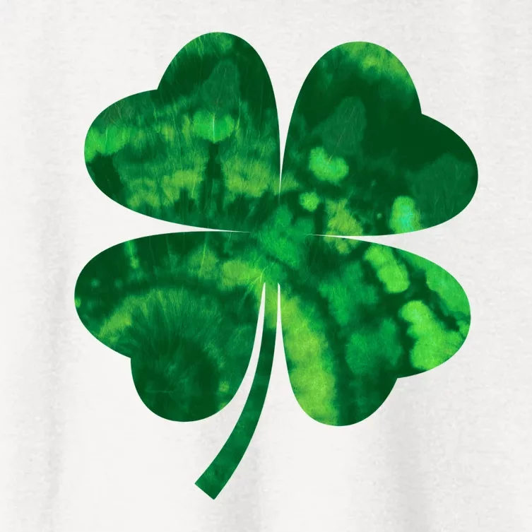 Tie Dye Clover St Patrick's Day Women's Crop Top Tee