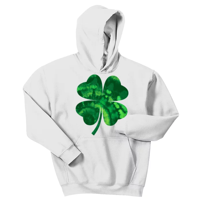 Tie Dye Clover St Patrick's Day Kids Hoodie