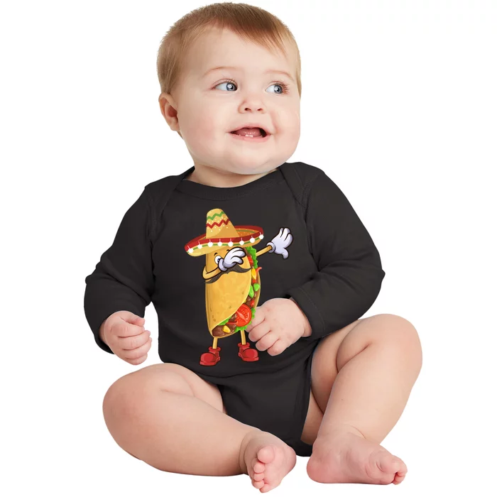 TACOS DABBING CINCO DE MAYO T Baby Long Sleeve Bodysuit