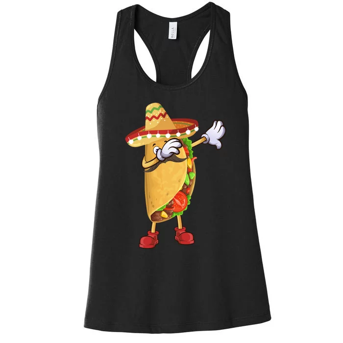 TACOS DABBING CINCO DE MAYO T Women's Racerback Tank