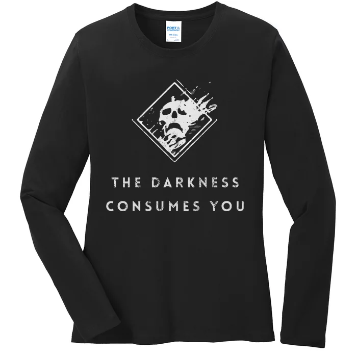 The Darkness Consumes You Gamer Guardian Ladies Long Sleeve Shirt