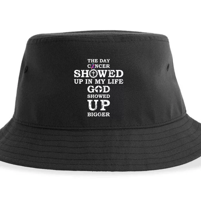 The Day Cancer Showed Up In My Life God Showed Up Bigger Sustainable Bucket Hat