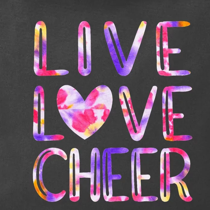 Tie Dye Cheer Love Cheer Mom Funny Cheerleading Zip Tote Bag