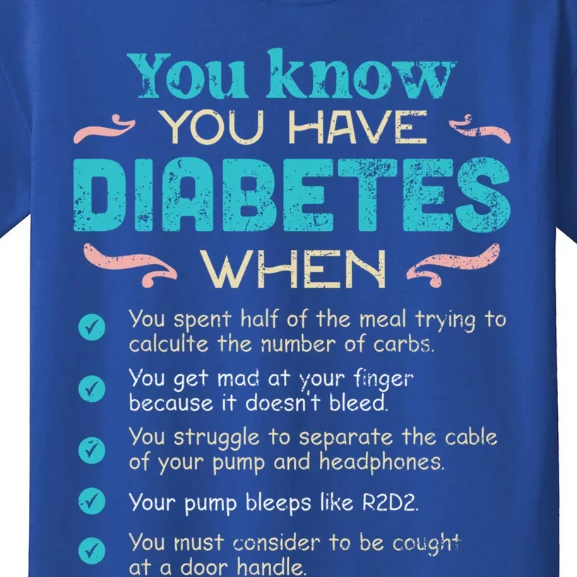 T1d Diabetes Checklist Cool Gift Kids T-Shirt