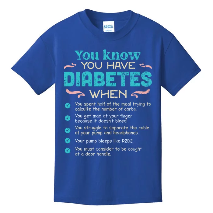 T1d Diabetes Checklist Cool Gift Kids T-Shirt