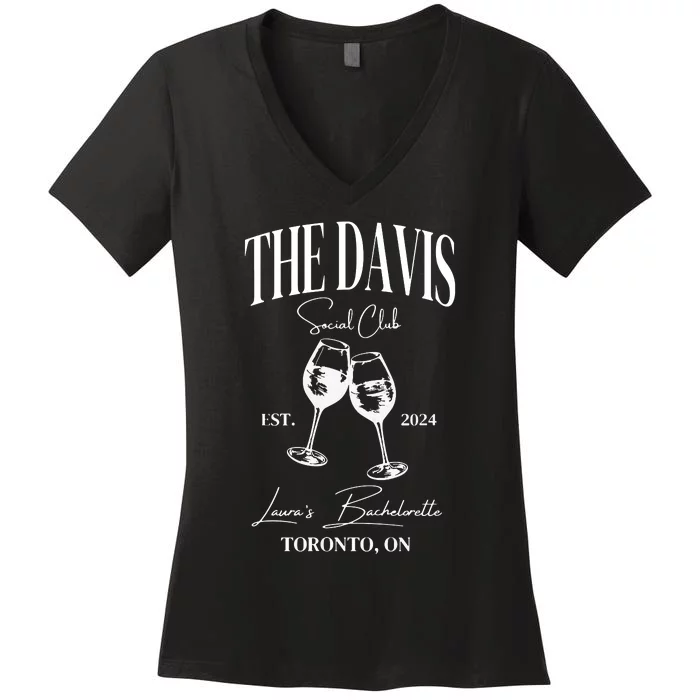 The Davis Club Bachelorette Party Women's V-Neck T-Shirt