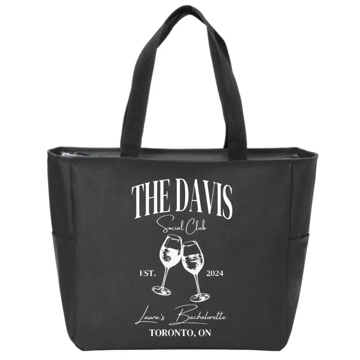 The Davis Club Bachelorette Party Zip Tote Bag