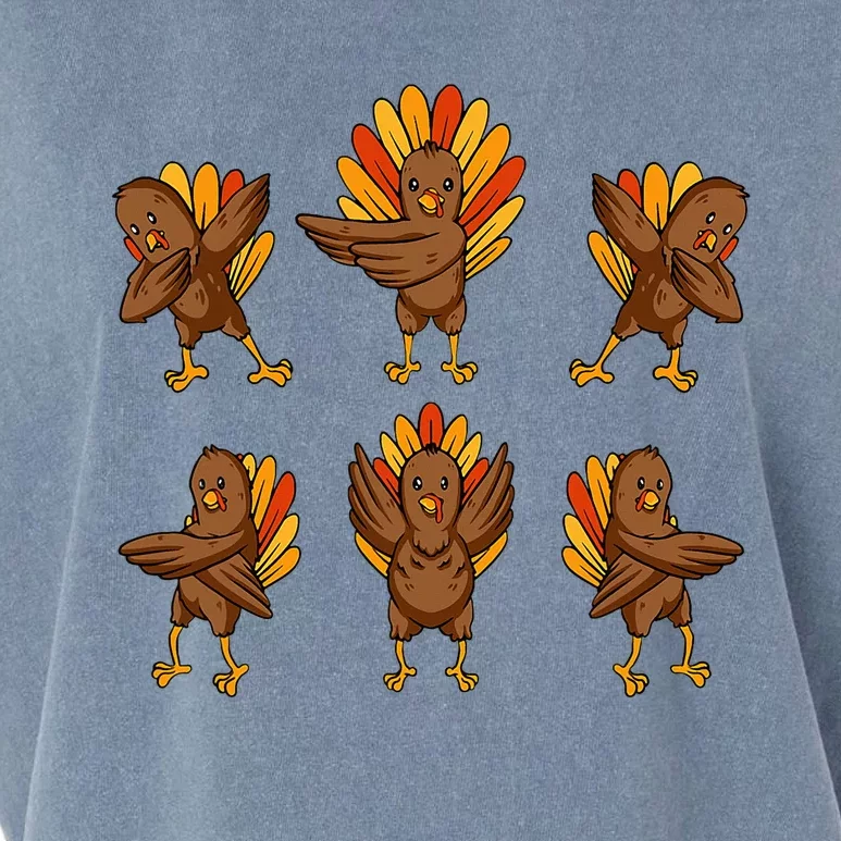 Turkey Dabbing Dancing Thanksgiving Day Funny Fall Autumn Garment-Dyed Women's Muscle Tee