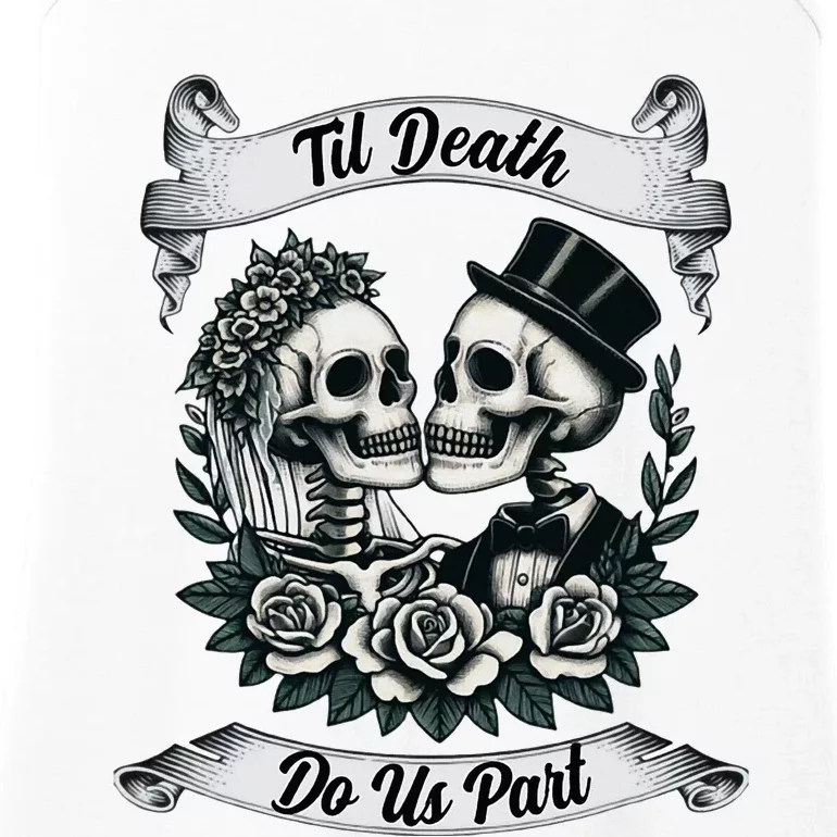 Til Death Do Us Part Skeleton Bride & Groom Marriagewedding Ladies Essential Tank