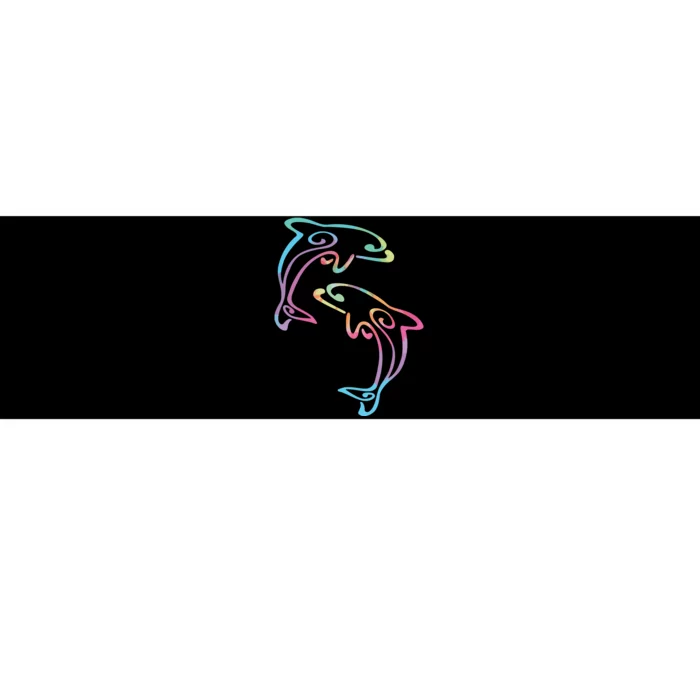 Tie Dye Dolphins Swimming Bumper Sticker