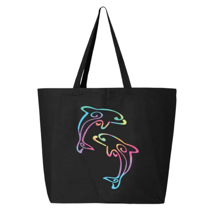 Tie Dye Dolphins Swimming 25L Jumbo Tote