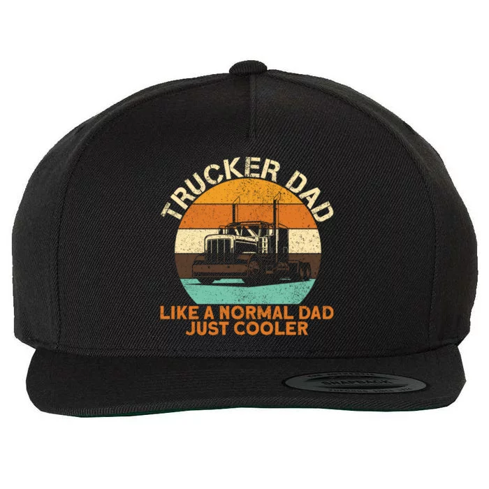 Trucker Dad Diesel Big Rig Semigifttrailer Truck Driver Gift Wool Snapback Cap