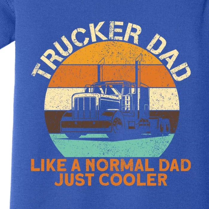 Trucker Dad Diesel Big Rig Semigifttrailer Truck Driver Gift Baby Bodysuit