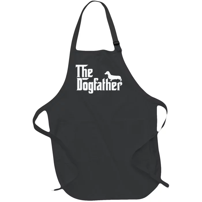 The Dogfather Dachshund Funny Father Dog Lover Full-Length Apron With Pocket