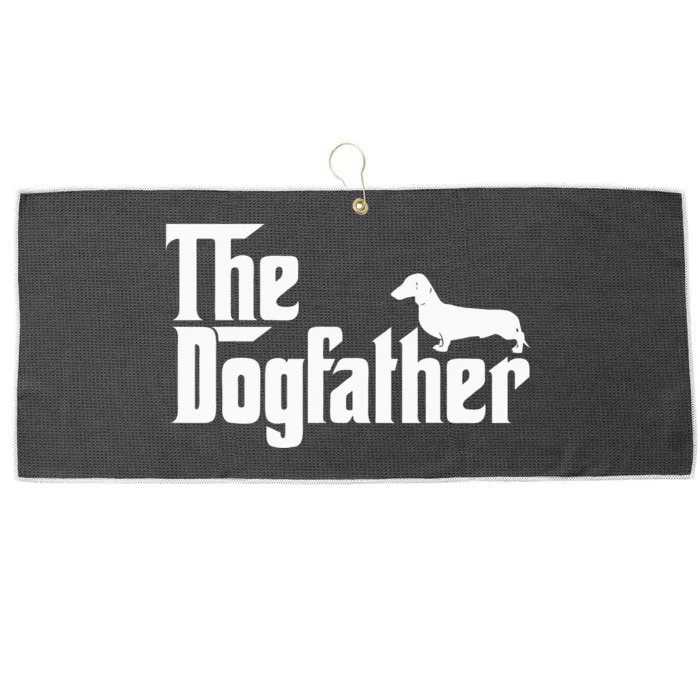 The Dogfather Dachshund Funny Father Dog Lover Large Microfiber Waffle Golf Towel