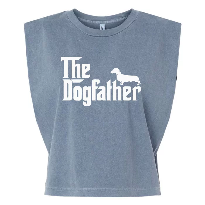 The Dogfather Dachshund Funny Father Dog Lover Garment-Dyed Women's Muscle Tee