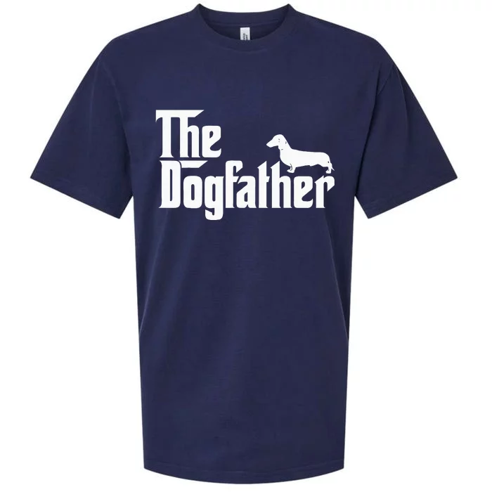 The Dogfather Dachshund Funny Father Dog Lover Sueded Cloud Jersey T-Shirt