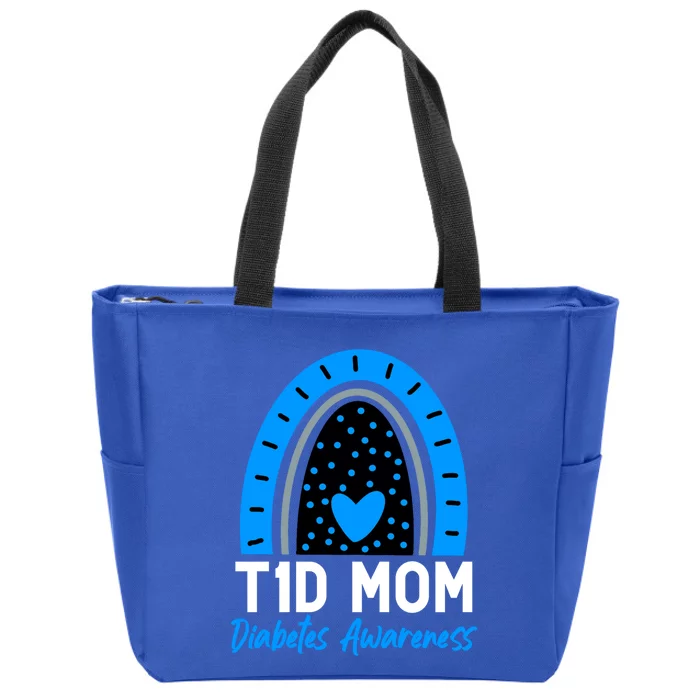 T1d Diabetes Day Costumes Type 1 Diabetic Mom Wife Rainbow Gift Zip Tote Bag