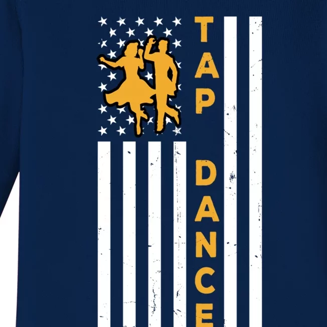 Tap Dance Dancing Tapping Dancer Patriotic Independence Day Gift Baby Long Sleeve Bodysuit