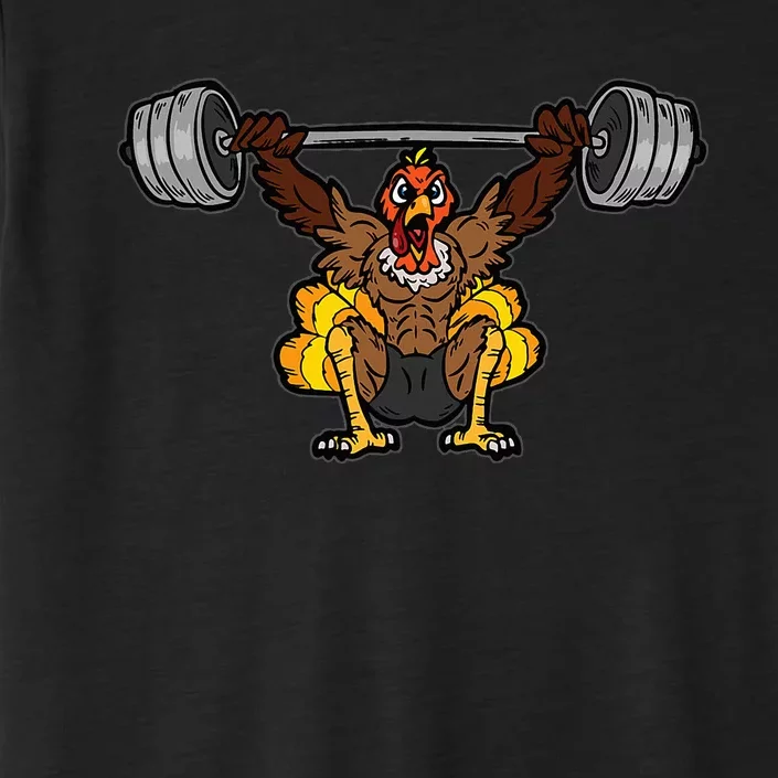 Thanksgiving Day Deadlift Cool Turkey Bodybuilding ChromaSoft Performance T-Shirt