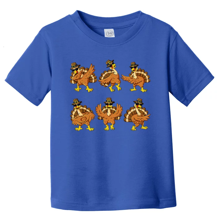 Thanksgiving Day Dancing Turkey Pilgrim Toddler T-Shirt