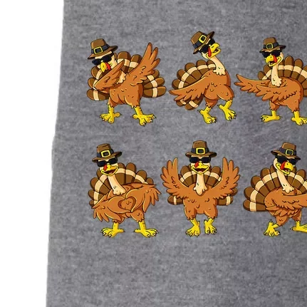 Thanksgiving Day Dancing Turkey Pilgrim Doggie 3-End Fleece Hoodie