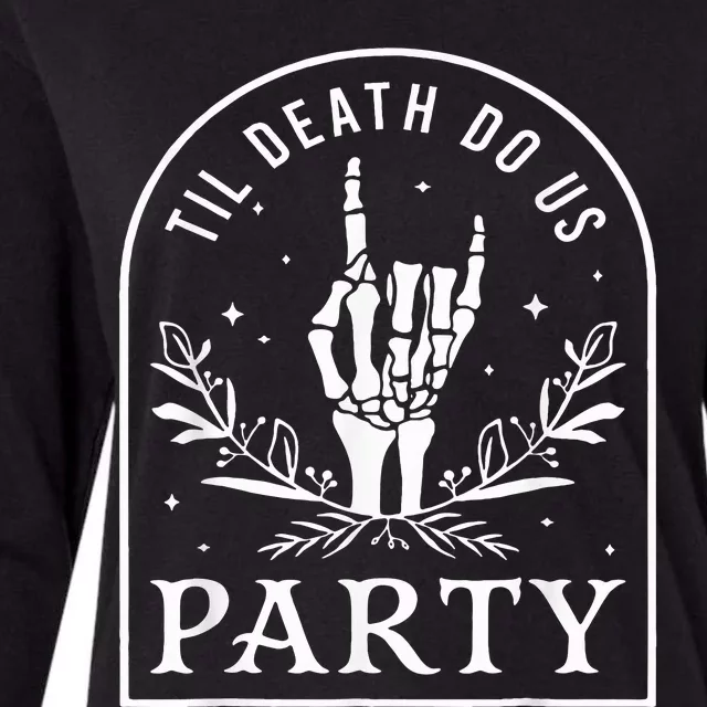 Til Death Do Us Party Retro Halloween Bachelorette Matching Womens Cotton Relaxed Long Sleeve T-Shirt