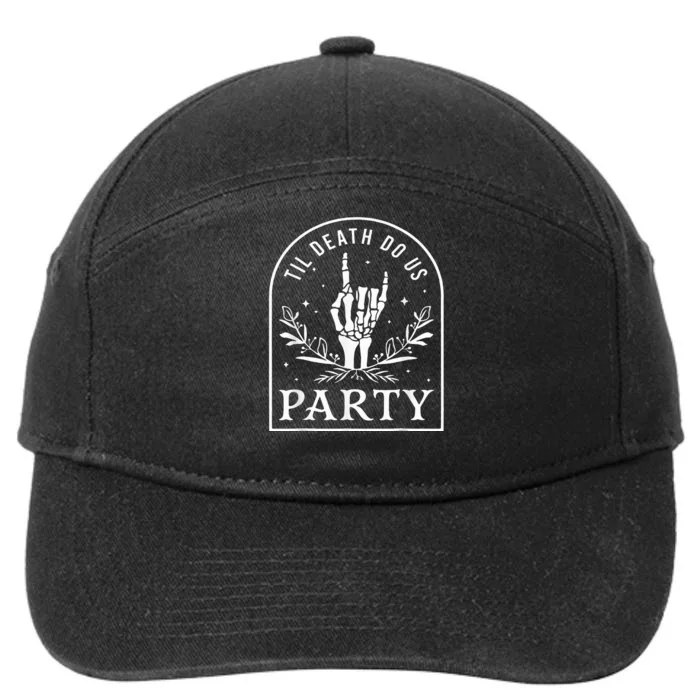 Til Death Do Us Party Retro Halloween Bachelorette Matching 7-Panel Snapback Hat