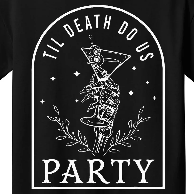 Til Death Do Us Party Spooky Wedding Bachelorette Halloween Kids T-Shirt